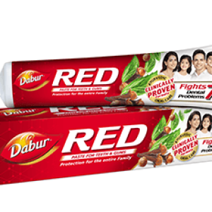 Red paste with free toothbrush
